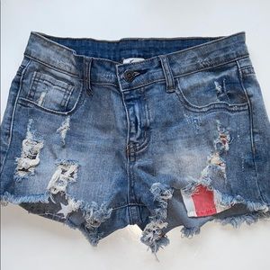 Festival Light Wash Denim Shorts